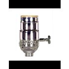Satco 80-1025 Polished Nickel 3-Way (2 Circuit) Turn Knob Socket