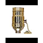 Satco 80-1026 Polished Brass On-Off Pull Chain Socket