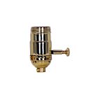 Satco 80-1030 Polished Brass On-Off Turn Knob Socket