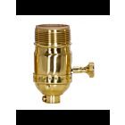 Satco 80-1034 Polished Brass 3 Way (2 Circuit) Turn Knob Socket