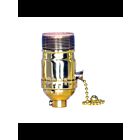 Satco 80-1036 Polished Brass On-Off Pull Chain Socket