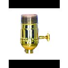 Satco 80-1040 Polished Brass On-Off Turn Knob Socket