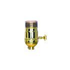 Satco 80-1040 Polished Brass On-Off Turn Knob Socket
