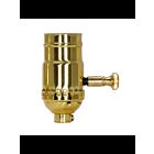 Satco 80-1042 Polished Brass Full Range Turn Knob Dimmer Socket