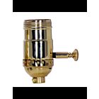 Satco 80-1044 Polished Brass Full Range Turn Knob Dimmer Socket