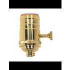 Satco 80-1046 Polished Brass 3 Way (2 Circuit) Turn Knob Socket