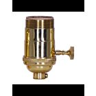 Satco 80-1048 Polished Brass 3 Way (2 Circuit) Turn Knob Socket