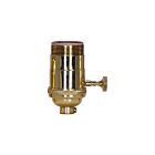 Satco 80-1048 Polished Brass 3 Way (2 Circuit) Turn Knob Socket