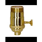 Satco 80-1060 Polished Brass On-Off Turn Knob Socket