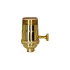 Satco 80-1060 Polished Brass On-Off Turn Knob Socket