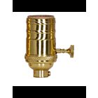 Satco 80-1062 Polished Brass On-Off Turn Knob Socket