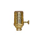 Satco 80-1062 Polished Brass On-Off Turn Knob Socket