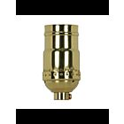 Satco 80-1175 Polished Brass 3-Way (2 Circuit) Keyless Socket