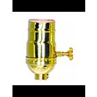 Satco 80-1179 Polished Brass On-Off Turn Knob Socket