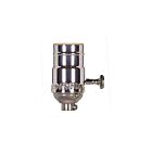 Satco 80-1180 Polished Nickel On-Off Turn Knob Socket