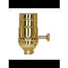Satco 80-1190 Polished Brass 3 Way (2 Circuit) Turn Knob Socket