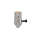 Satco 80-1191 Polished Nickel 3-Way (2 Circuit) Turn Knob Socket