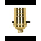 Satco 80-1432 Polished Brass On-Off Push Thru Socket
