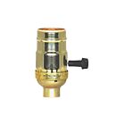 Satco 80-1501 Brite Gilt 3 Terminal (2 Circuit) Turn Knob Socket