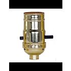 Satco 80-1565 Brite Gilt On-Off Push Thru Socket