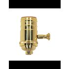 Satco 80-1703 Polished Brass Full Range Turn Knob Dimmer Socket