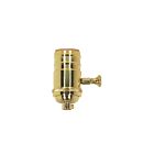 Satco 80-1703 Polished Brass Full Range Turn Knob Dimmer Socket