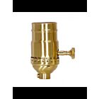 Satco 80-1737 Satin Brass 3-Way (2 Circuit) Turn Knob Socket