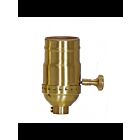 Satco 80-1772 Satin Brass On-Off Turn Knob Socket