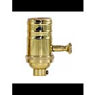 Satco 80-1795 Polished Brass Full Range Turn Knob Dimmer Socket