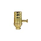 Satco 80-1795 Polished Brass Full Range Turn Knob Dimmer Socket