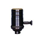 Satco 80-1968 Dark Antique Brass 3-Way (2 Circuit) Turn Knob Socket