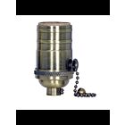 Satco 80-2210 Antique Brass On-Off Pull Chain Socket