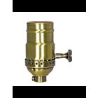 Satco 80-2211 Antique Brass 3-Way (2 Circuit) Turn Knob Socket