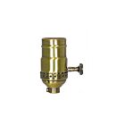 Satco 80-2211 Antique Brass 3-Way (2 Circuit) Turn Knob Socket