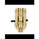 Satco 90-1408 Brite Gilt On-Off Push Thru Socket