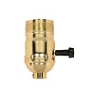 Satco 90-1410 Brite Gilt 3-Way (2 Circuit) Turn Knob Socket