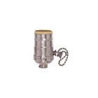 Satco 90-1668 Polished Nickel On-Off Pull Chain Socket