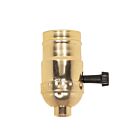Satco 90-412 Brite Gilt 3 Way (2 Circuit) Turn Knob Socket