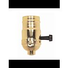 Satco 90-421 Brite Gilt 3 Terminal (2 Circuit) Turn Knob Socket