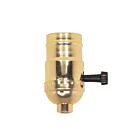 Satco 90-421 Brite Gilt 3 Terminal (2 Circuit) Turn Knob Socket
