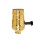 Satco 90-868 Polished Brass On-Off Turn Knob Socket