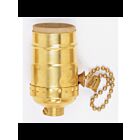 Satco 90-869 Polished Brass On-Off Pull Chain Socket