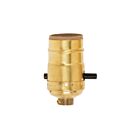 Satco 90-870 Polished Brass On-Off Push Thru Socket