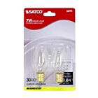 Satco S3791 7W C7 Incandescent Bulb 2700K (Pack of 2)