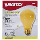 Satco S3859 40W A19 Incandescent Bulb (Pack of 2)