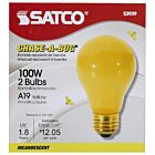 Satco S3939 100W A19 Incandescent Bulb (Pack of 2)