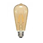 Satco S9577 2.5W ST19 Transparent Amber LED Bulb 2000K