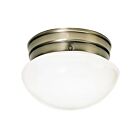 Nuvo Lighting SF77-921 1-Light 60W Antique Brass Small Mushroom Ceiling Flush Mount