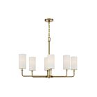 Savoy House Essentials Powell 1-1756-6-322 6-Lights 360W Warm Brass Linear Chandelier
