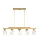 Savoy House Essentials Calhoun 1-1023-5-322 5-Lights 300W Warm Brass Linear Chandelier